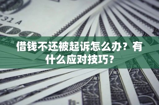 北京借钱不还被起诉怎么办？有什么应对技巧？